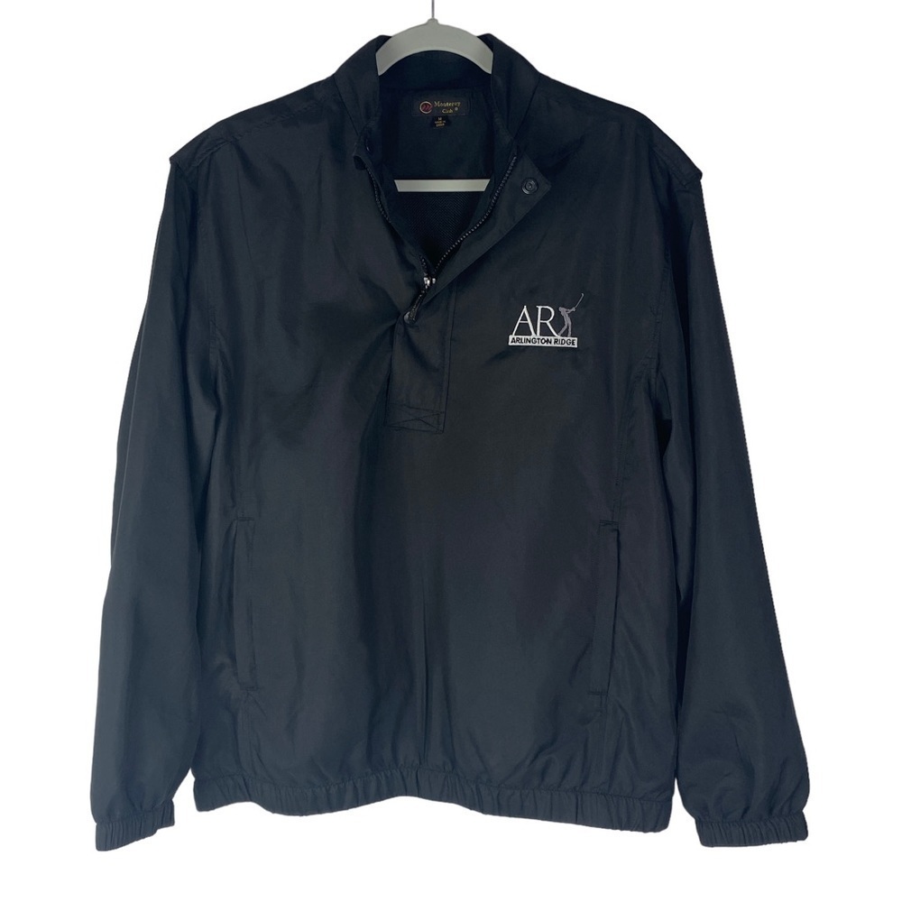 Monterey Club Pullover‎ Half Zip Snap AR Golf Athletic Jacket Men's Medium Black